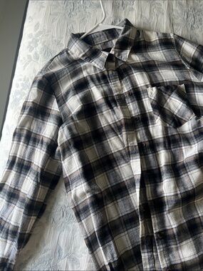 free press Black and White Plaid Button-Down Shirt